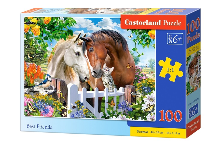 Puzzle 100 elelemntów Najlepszy przyjaciel konie