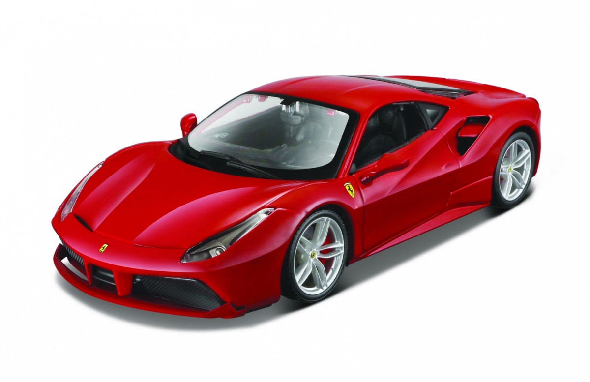 Model metalowy Ferrari 488 GTB czerwony 1:24 do skladania