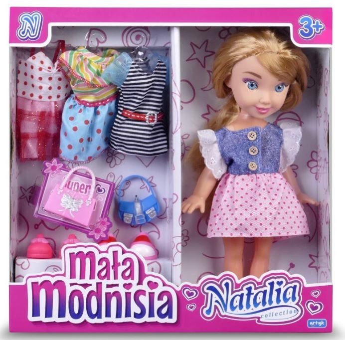 Lalka Natalia mała modnisia różowa 30 cm