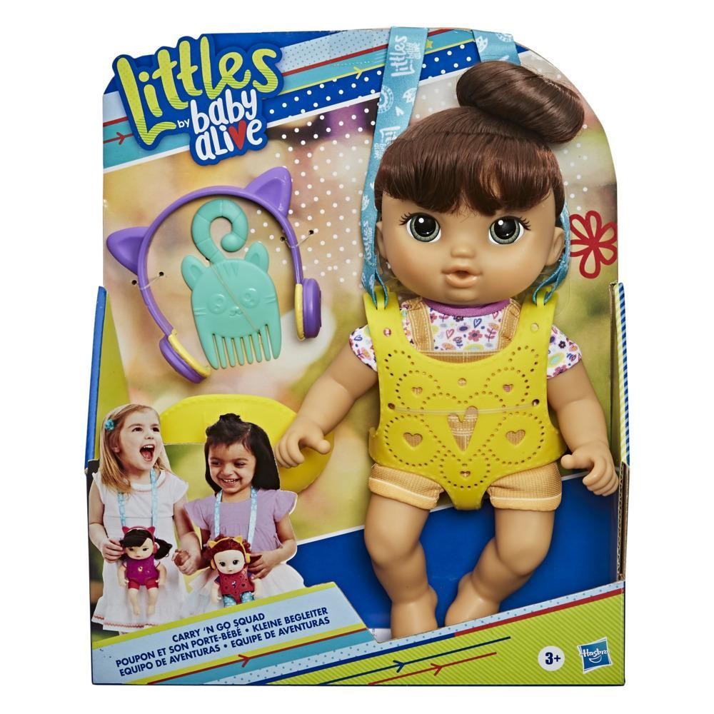 Lalka Baby Alive Maluch z Zółtym nosidelkiem Brunetka