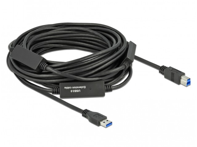 Kabel USB-A - USB-B 3.1 Gen 1 15m aktywny Czarny 