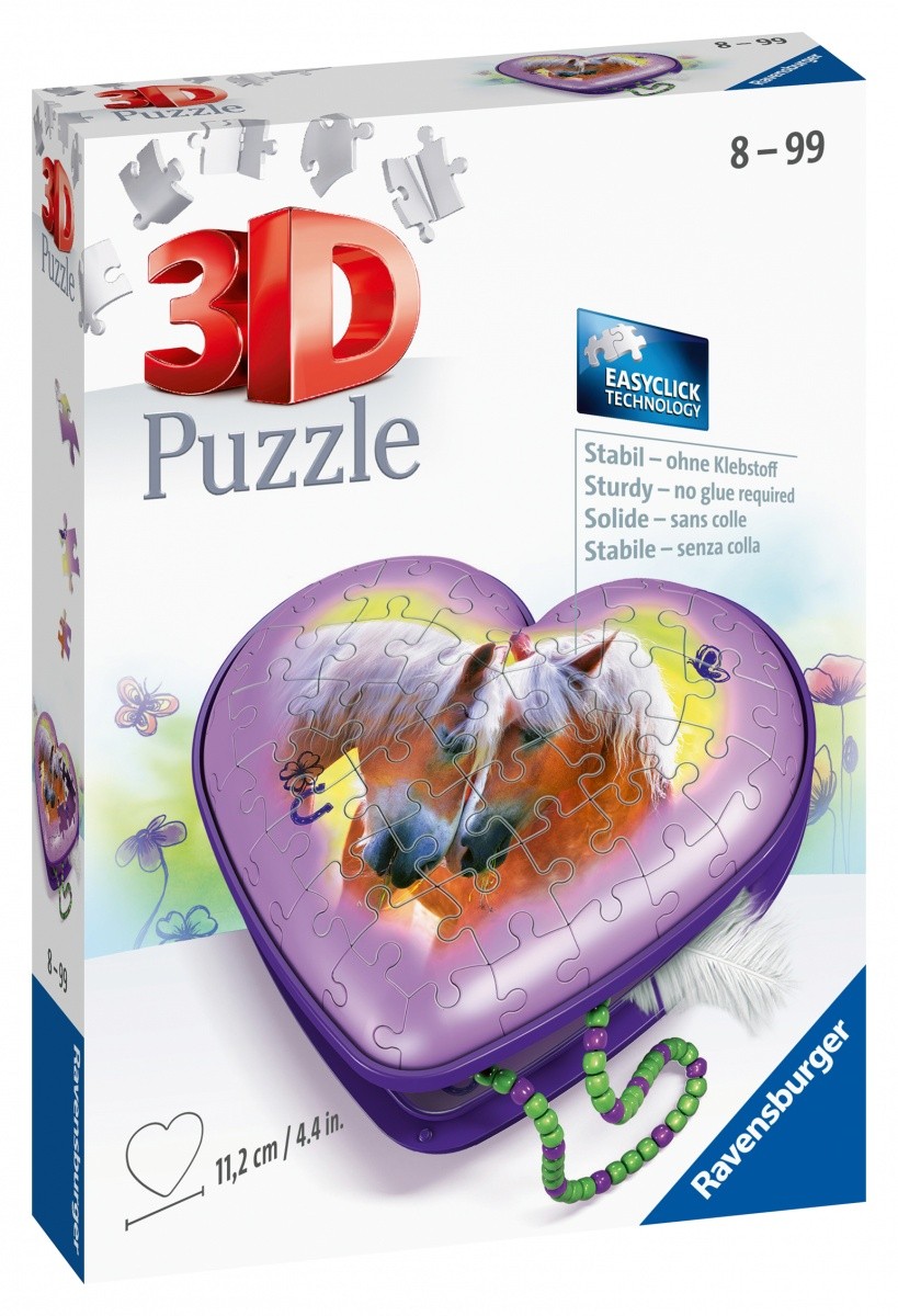 Puzzle 54 elementy 3D Szkatułka konie