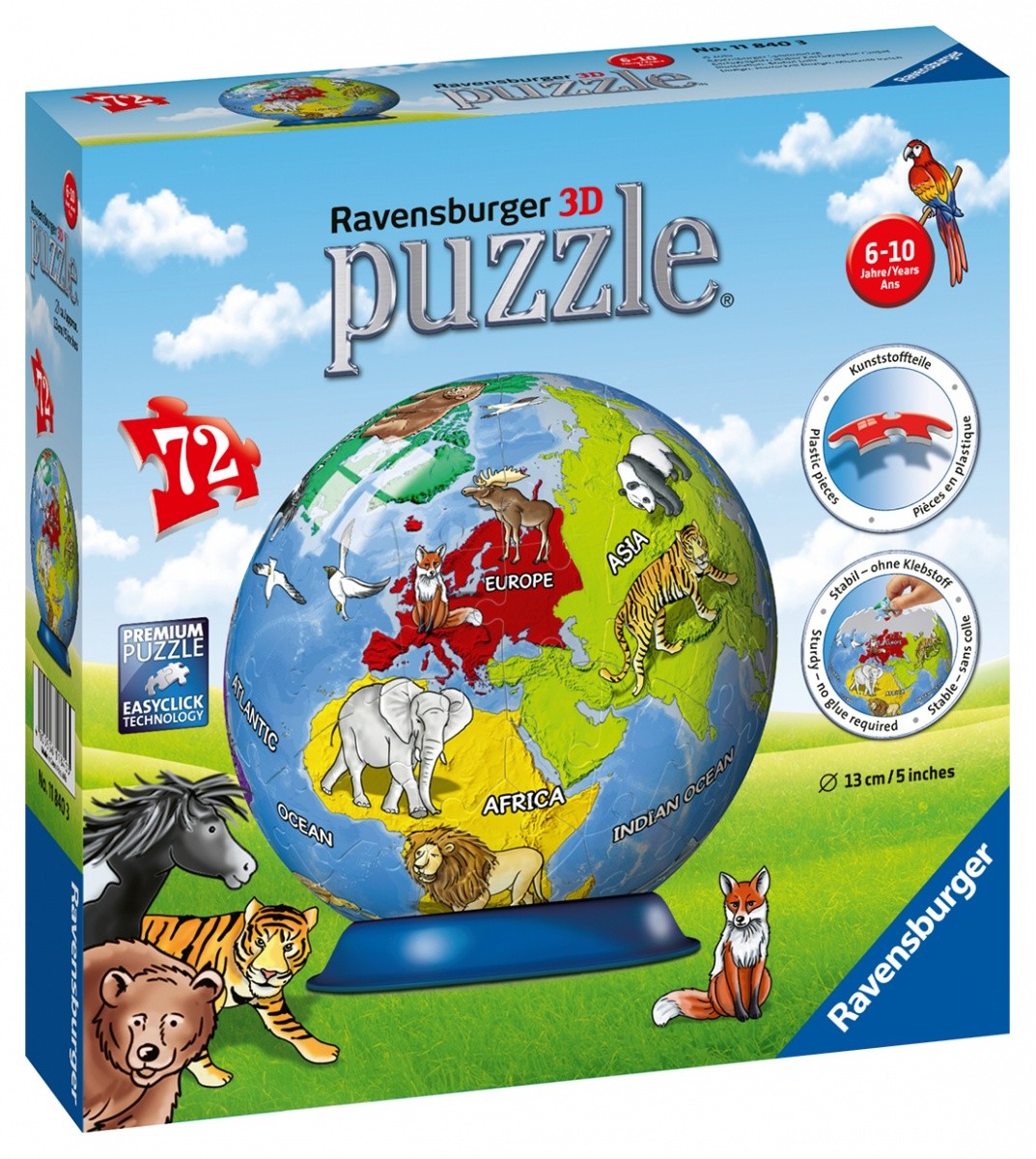 Puzzle 72 elementy 3D Globus 