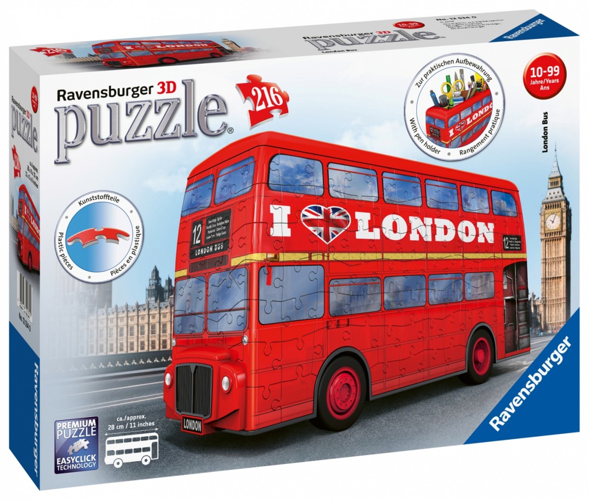 Puzzle 216 elementów  3D London Bus 