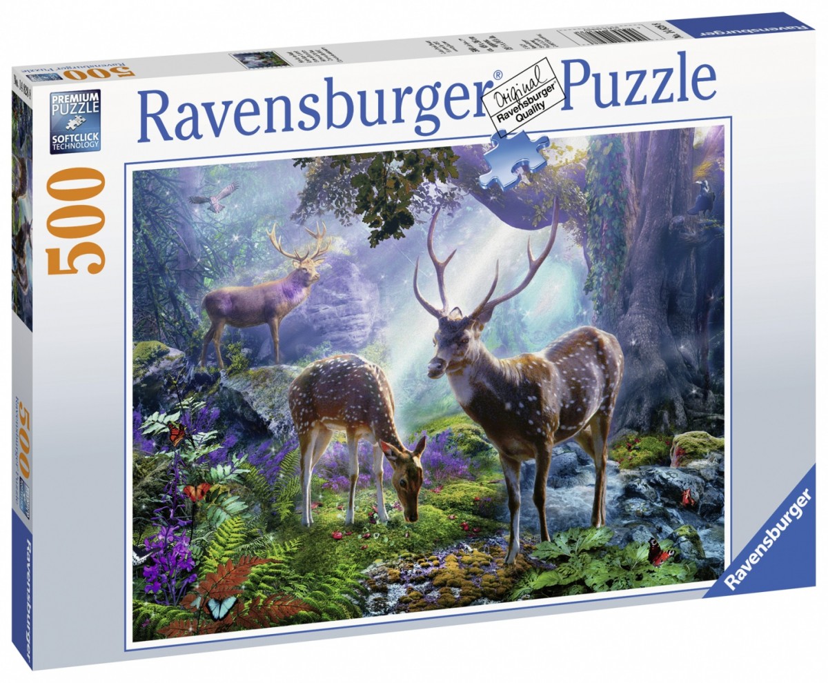 Puzzle 500 elementów Jelenie w lesie 