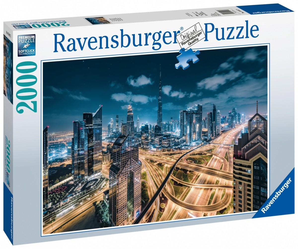 Puzzle 2000 elementów Widok na Dubaj nocą