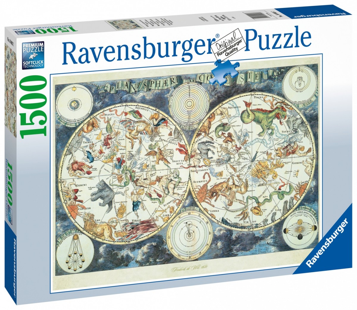 Puzzle 1500 elementów Mapa Świata Fantastyczne zwierzęta