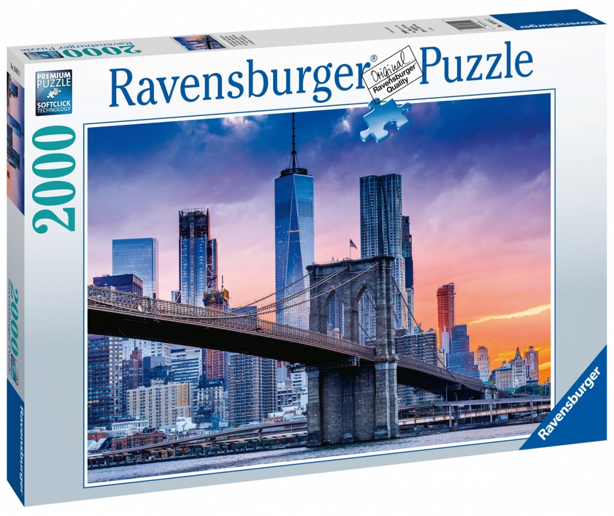 Puzzle 2000 elementów Widok na Manhattan i Most Brooklyn