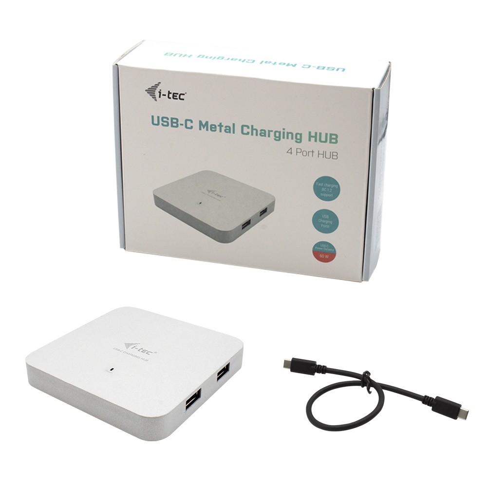 HUB 4x USB 3.0 + Power Delivery 60W USB-C Metal Charging