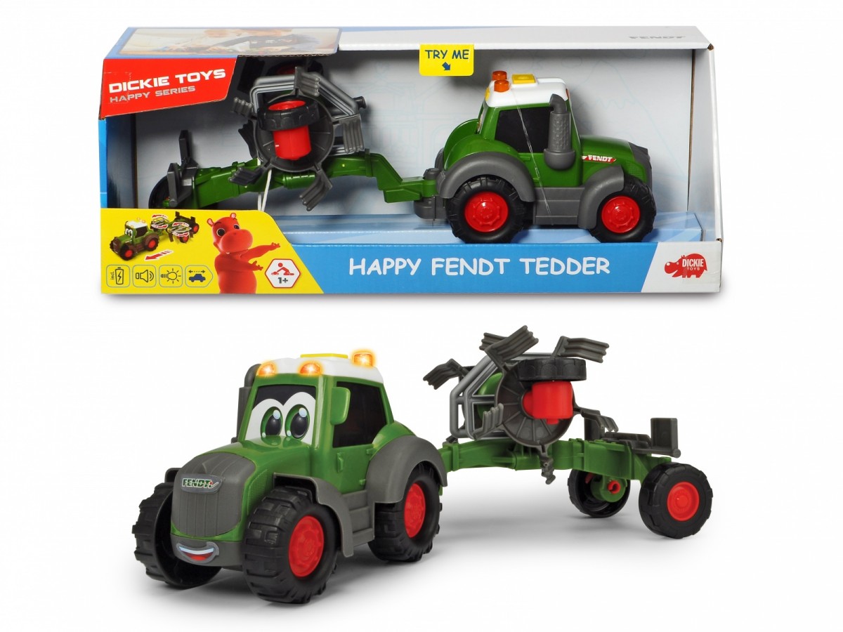 Traktor Happy Fendt i przetrząsacz, 30 cm