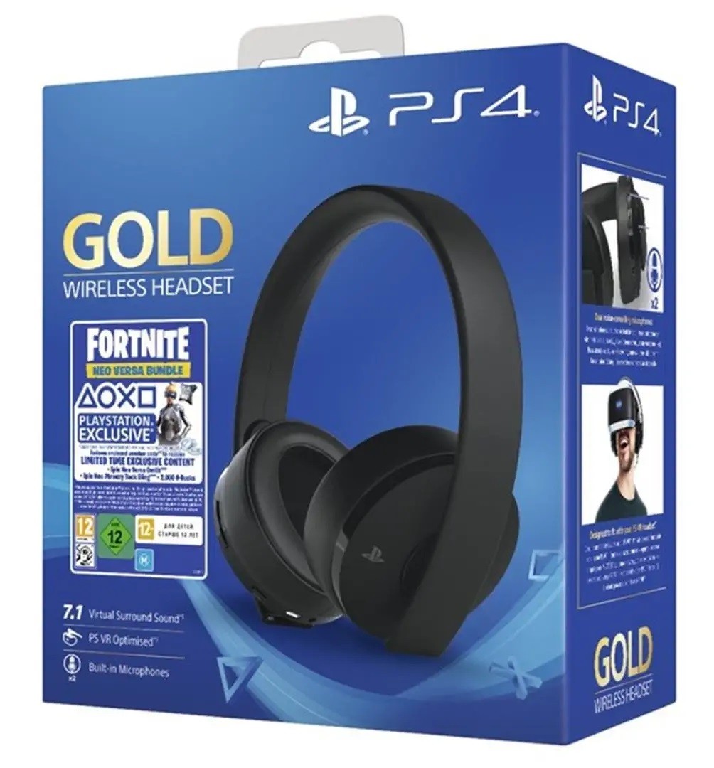 Słuchawki Playstation Wireless Headset Gold + Fornite VCH 