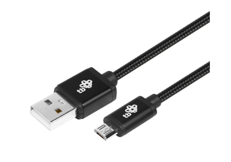 Kabel USB-Micro USB 2 m. czarny sznurek