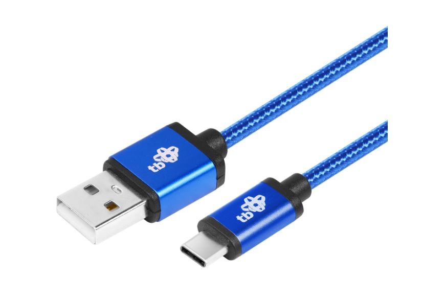 Kabel USB-USB C 2 m niebieski sznurek