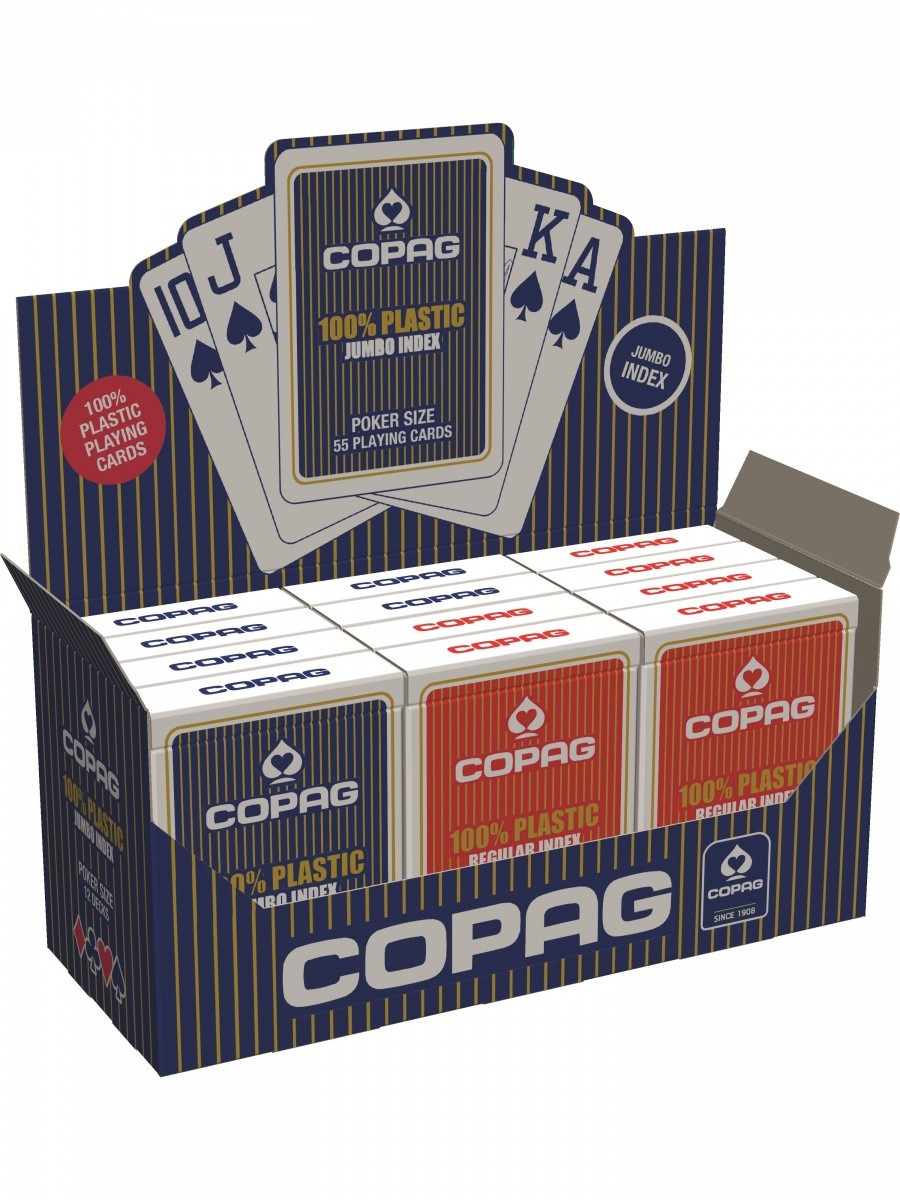 Karty Poker Plastik PKJ czerwone Jumbo