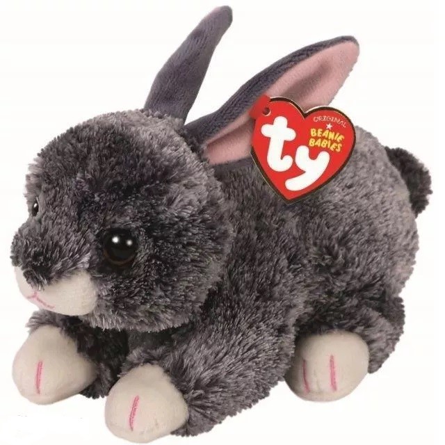 Maskotka TY Beanie Babies Szary Królik Smokey, 15 cm