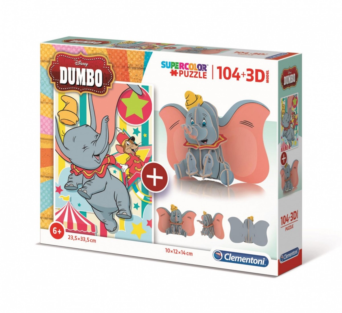 Puzzle 104 elementy + 3D Model Dumbo 