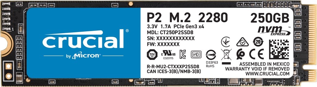 Dysk SSD P2 250GB M.2 PCIe NVMe 2280 2100/1150MB/s