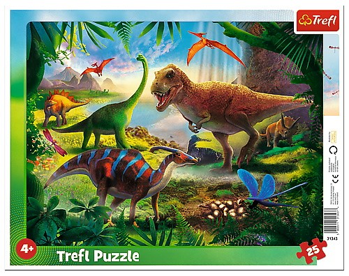 Puzzle ramkowe 25 elementów Dinozaury