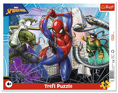 Puzzle Ramkowe 25 elementów Odważny Spiderman