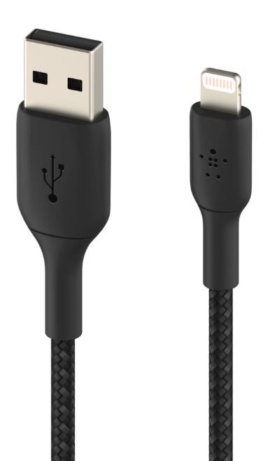 Kabel Braided USB- Lightning 3m czarny