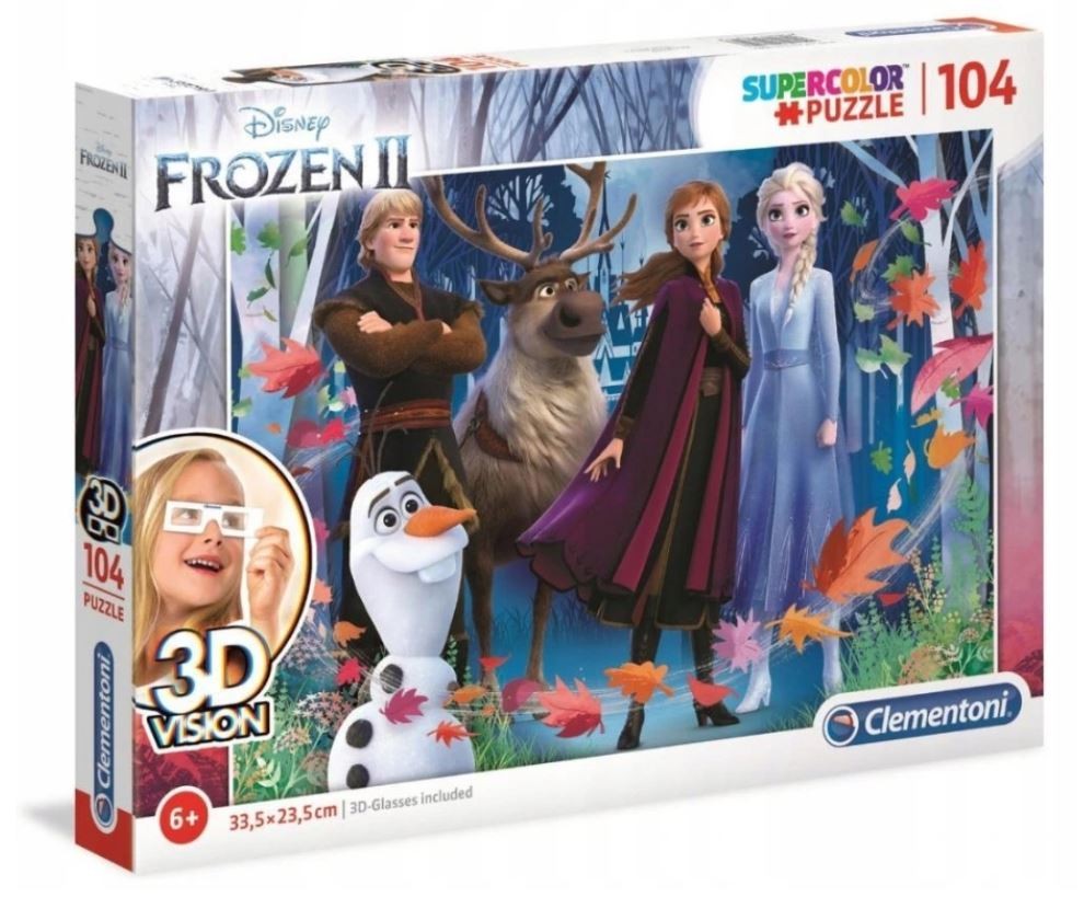 Puzzle 104 elementy 3D VISION Frozen 2