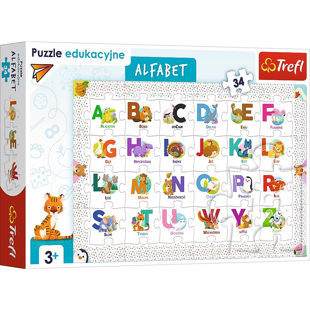 Puzzle 34 elementy Edukacyjne Alfabet