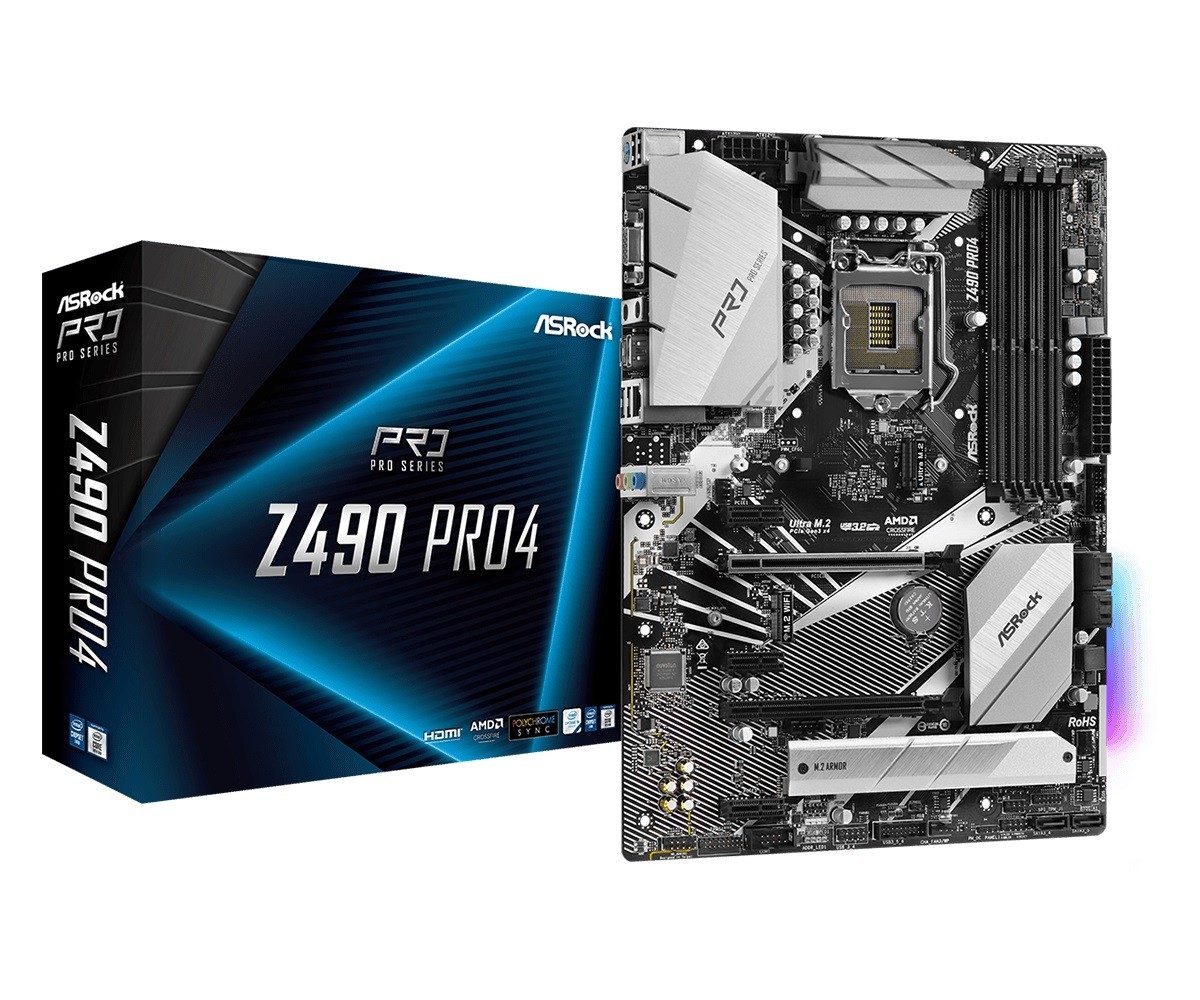 Płyta główna Z490 Pro4 s1200 4DDR4 HDMI/DVI/DSUB M.2 ATX 