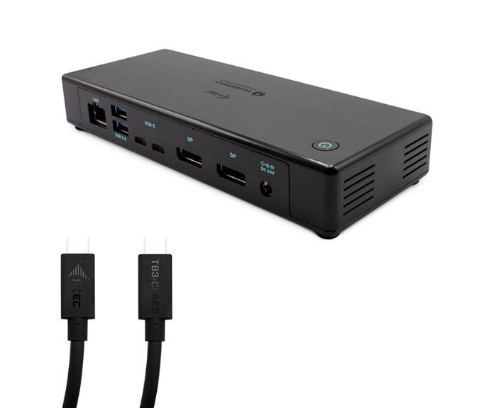 Stacja dokująca Thunderbolt3/USB-C Dual DisplayPort 4K Power Delivery 85W + 2 kable TB3: 150 cm i 70 cm 