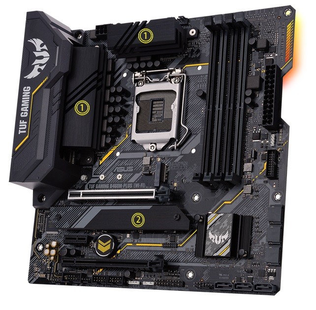 Płyta główna TUF GAMING B460M-PLUS ( WI-FI) s1200 4DDR4 DP/HDMI mATX 