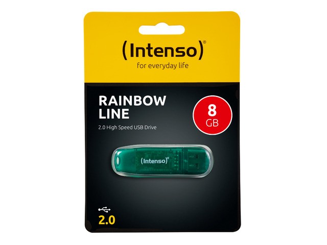 Pendrive 8GB Rainbow Line Zielony