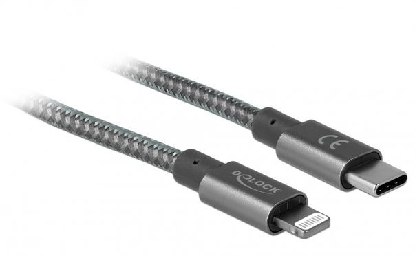 Kabel Lightning - USB-C 1m MFI szary szybkie ładowanie 