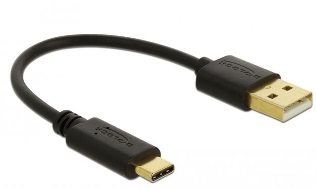 Kabel USB-C - USB-A 2.0 0.15m czarny 