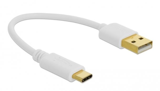 Kabel USB-C - USB-A 2.0 0.15m biały 