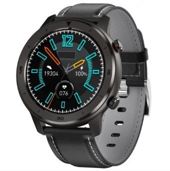 Smartwatch Men 5S czarno-szary skórzany 