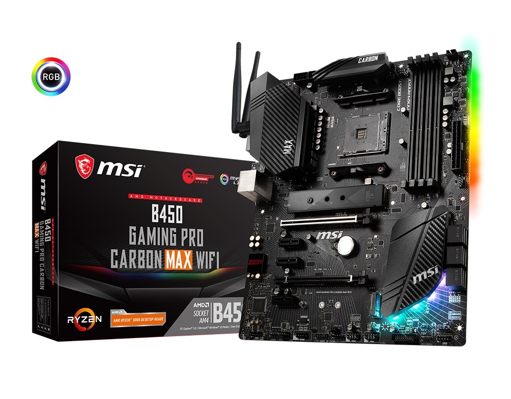 Płyta główna B450 Gaming Pro Carbon Max WIFI AM4 4DDR4 DP/HDMI M.2 ATX