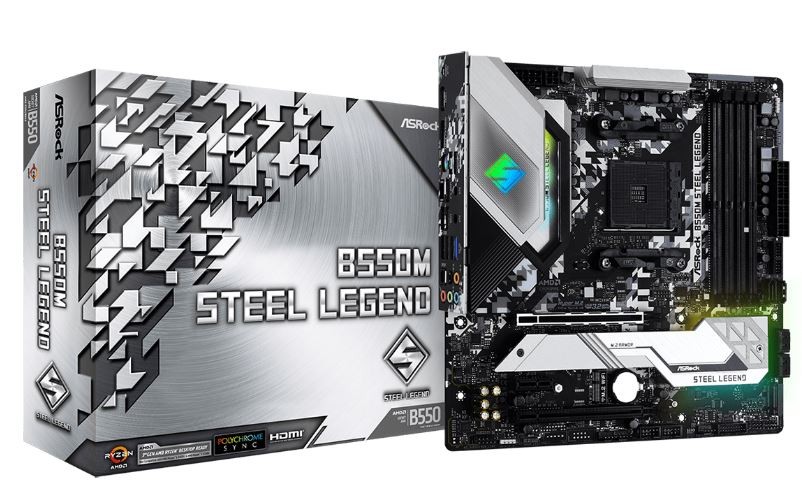 Płyta główna B550M Steel Legend AM4 4DDR4 HDMI/DP M.2 mATX