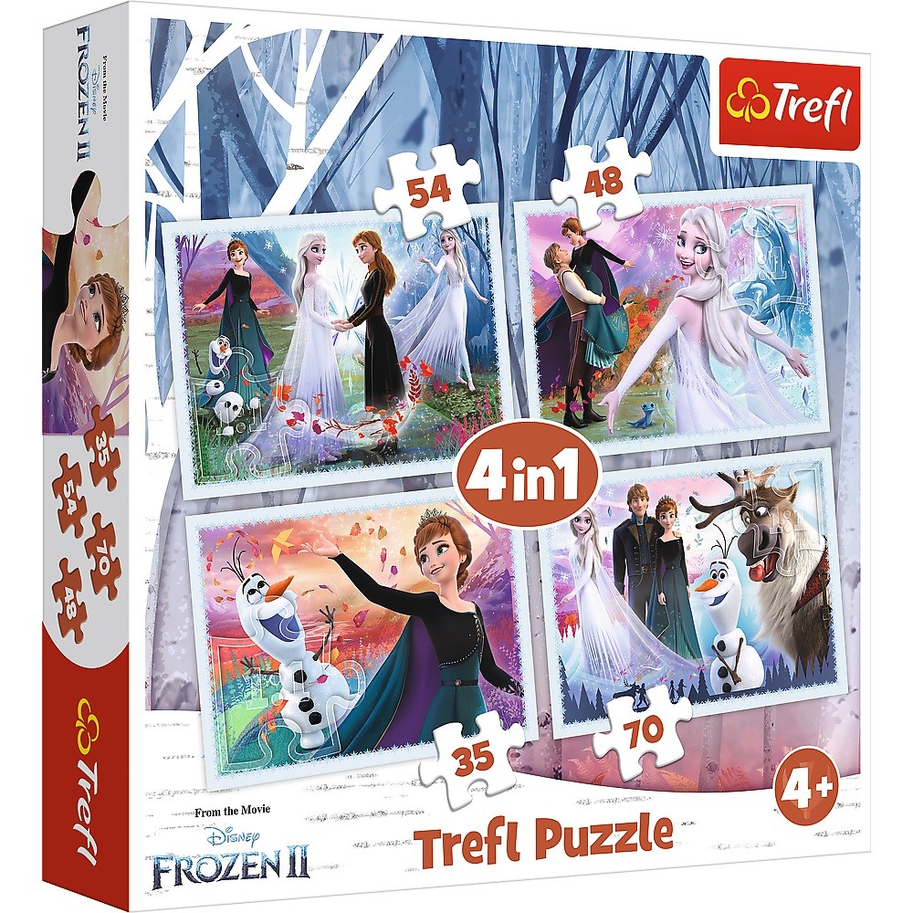 Puzzle  4w1 W magicznym lesie Frozen 2 Kraina Lodu