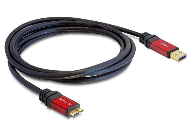 Kabel USB MICRO(M)->USB-A(M) 3.0 1M CZARNY PREMIUM 