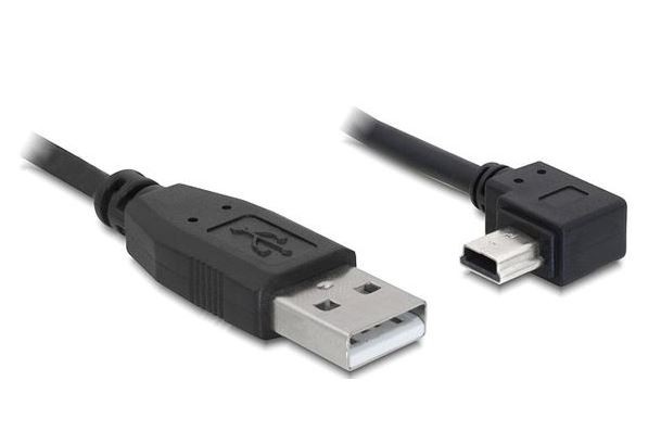 Kabel USB MINI(M) kątowy PRAWO->USB-A(M) 2.0 1M CZARNY (CANON)