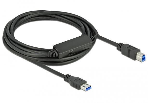 Kabel USB-A(M)->USB-B(M) 3.1 GEN 1 5M czarny aktywny