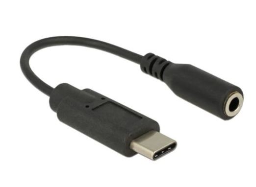 Adapter USB C(M) 2.0->MINIJACK 3.5mm(F) na kablu 14cm czarny