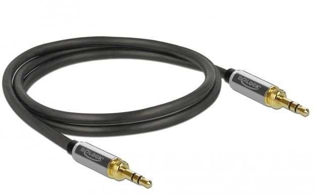 Kabel audio minijack 3.5mm M/M 3 PIN + 2x przejściówka nakręcana jack 6.35mm 1m czarny