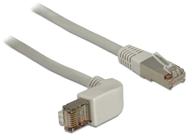 PATCHCORD KAT.6A SSTP 2M kątowy LS0H miedź szary 