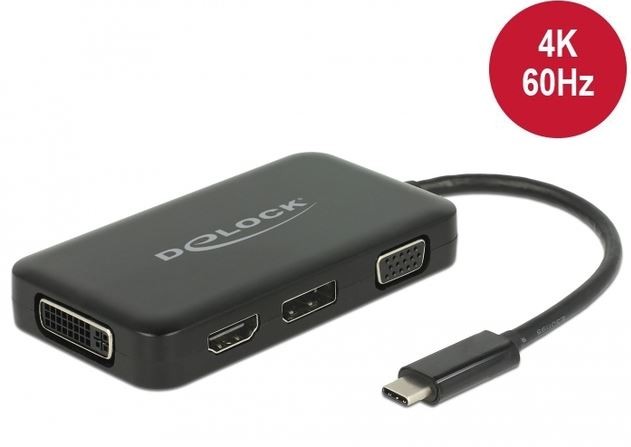 Adapter USB-C ->VGA/HDMI/DVI/DISPLAYPORT czarny