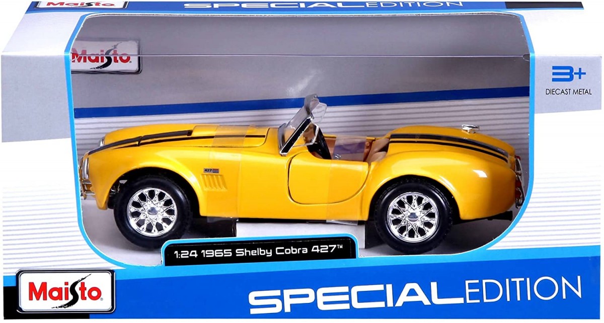 Model metalowy Shelby Cobra 427 1965 1/24 Żółty