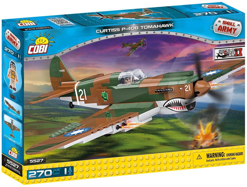 Klocki Small Army 270 elementów P-40B Tomahawk - myśliwiec amerykański