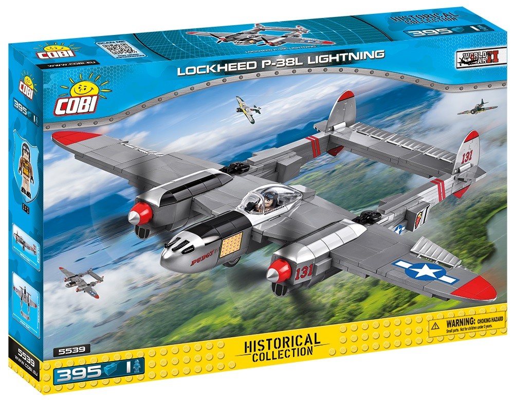 Klocki Small Army 395 elementów Lockheed P-38 Lightning - amerykański samolot myśliwski