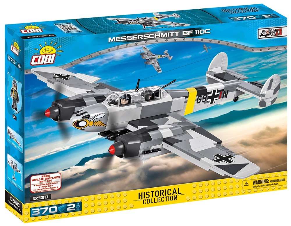 Klocki Small Army 370 elementów Messerschmitt Bf 110C niemiecki ciężki samolot myśliwski