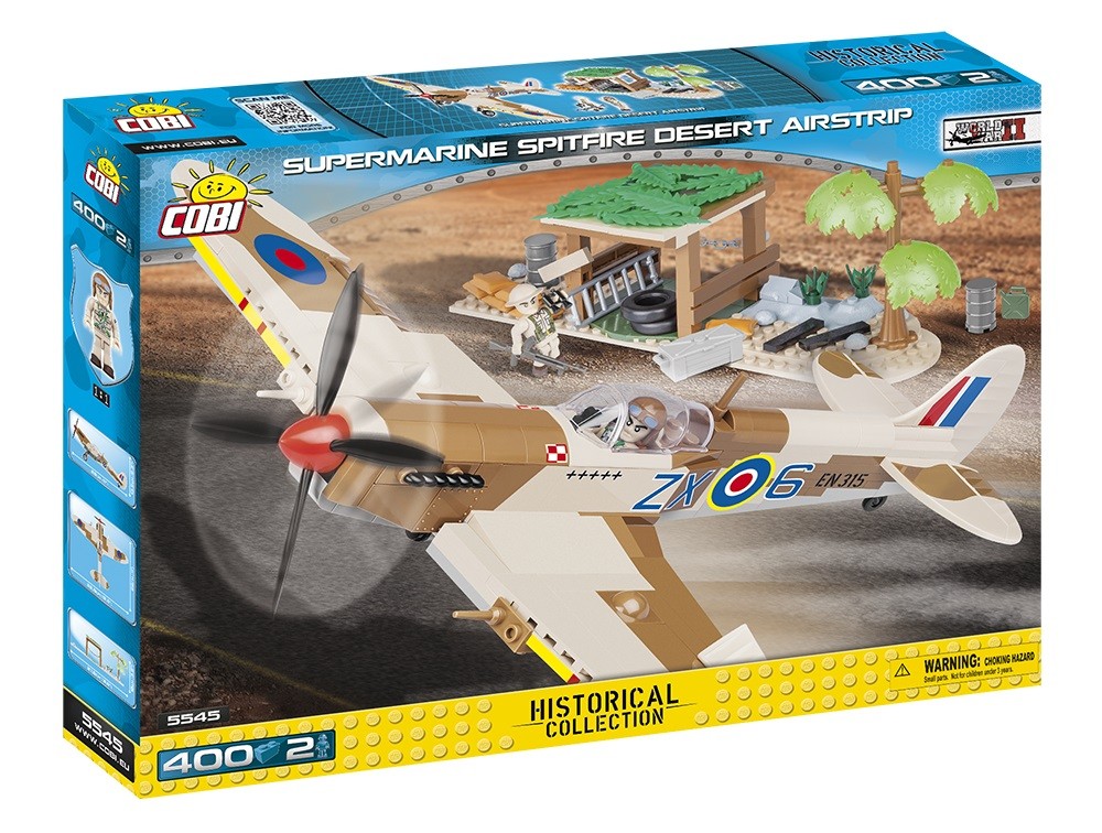 Klocki Small Army 400 elementów Supermarine Spitfire Mk. IX Desert Airstrip