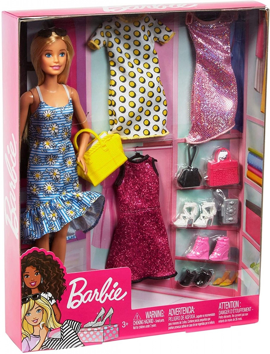 Barbie Lalka blondynka + Imprezowe ubranka